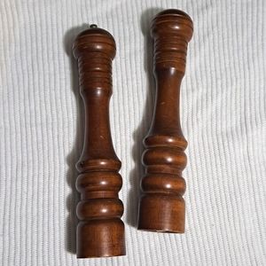Vintage Wooden Tall Salt and Pepper shakers